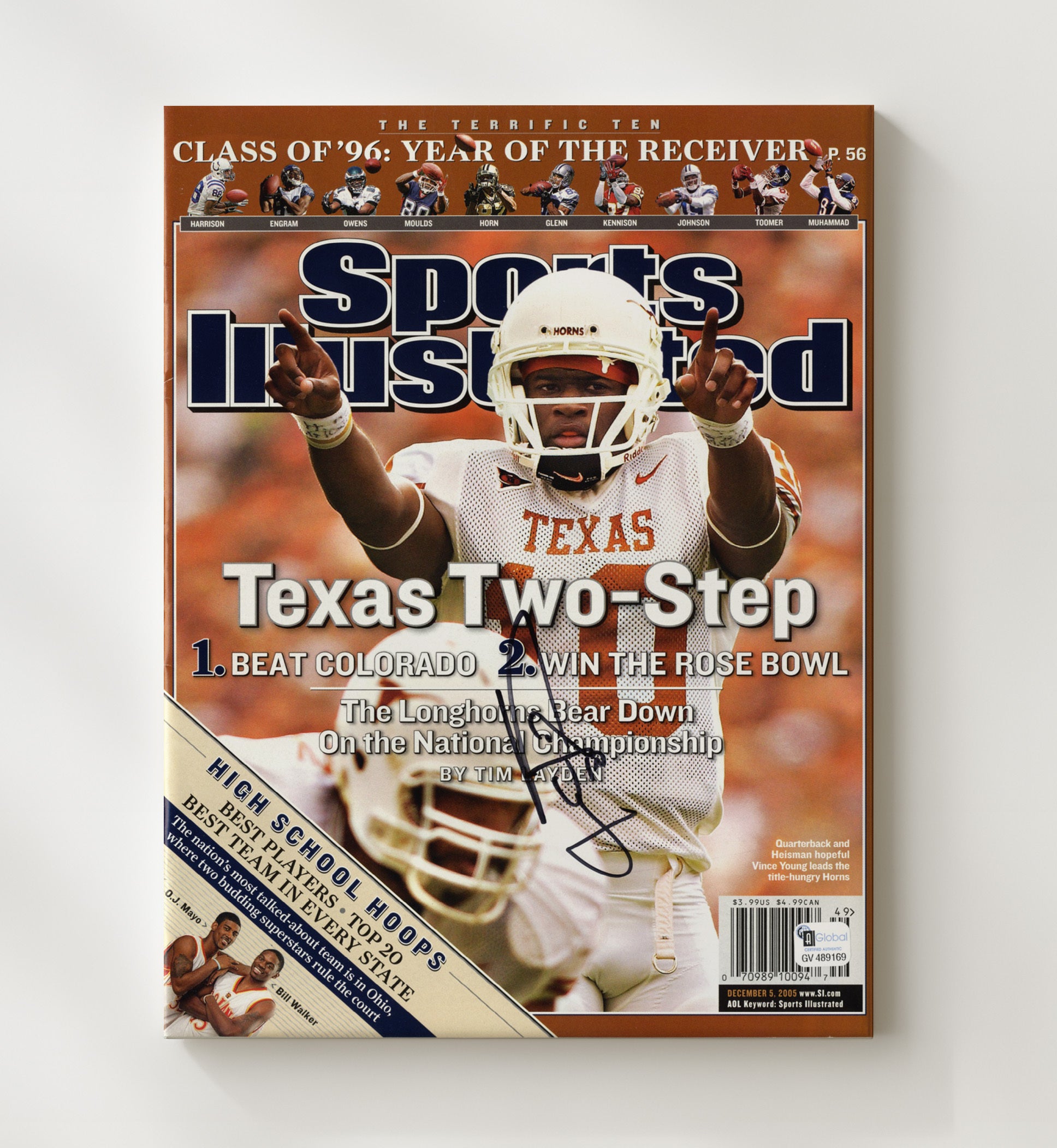 Texas Football - Vince Young Texas Two Step Championship Run 2005 SI 8x10 Canvas college football wall art