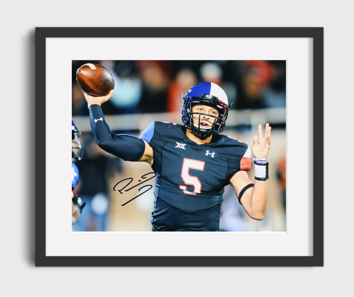 Texas Tech Football - Patrick Mahomes Gunslinger Deep Throw 8x10 Gallery Frame college football wall art