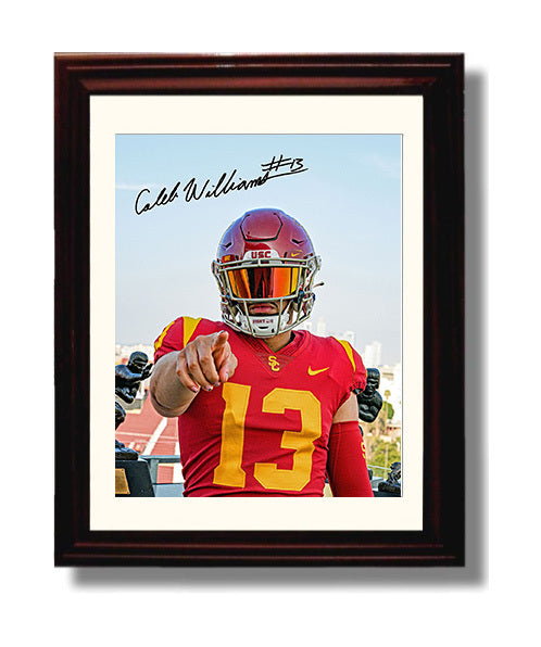 USC Football Caleb Williams Heisman Pose Fight On Future College Football Wall Art 8x10 Beveled Frame wall art print – College Football decor