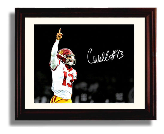 USC Football - Caleb Williams Heisman Spotlight Victory Pose 8x10 Beveled Frame college football wall art