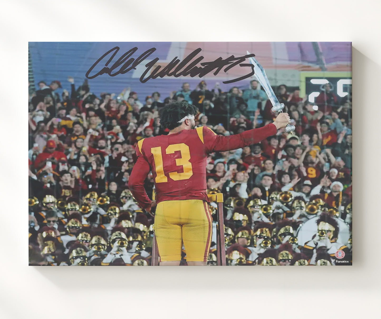 USC Football - Caleb Williams Sword Celebration Band Leadership Moment 8x10 Canvas college football wall art