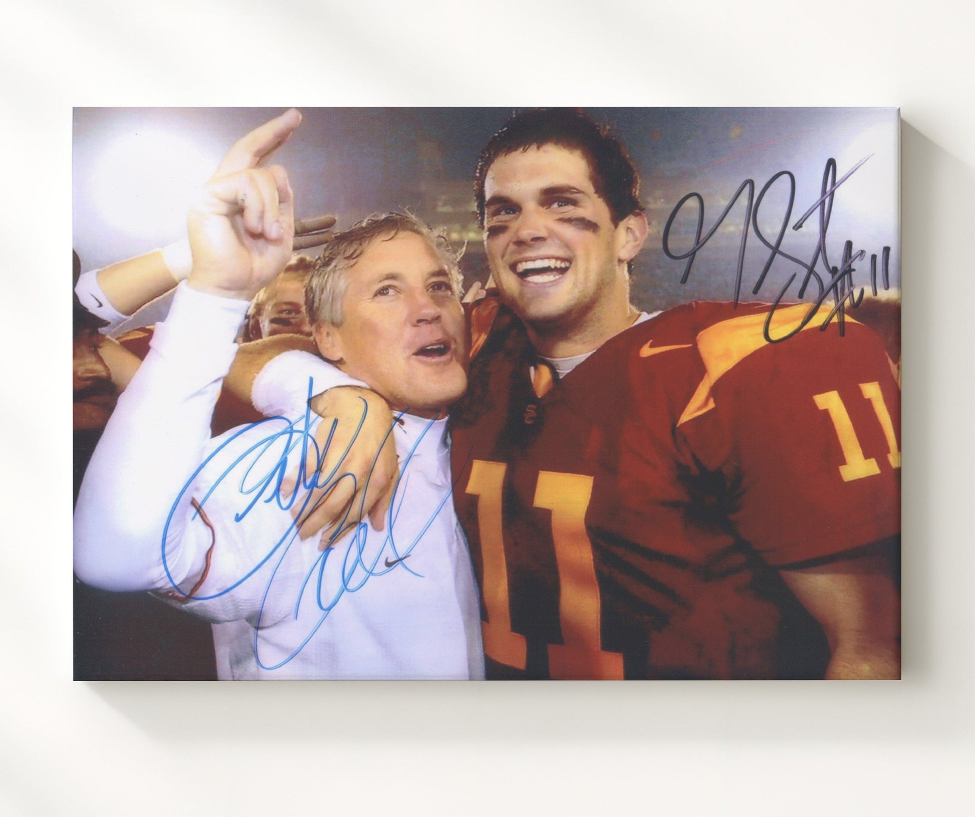 USC Football - Carroll and Leinart Championship Sideline Bond 8x10 Canvas college football wall art