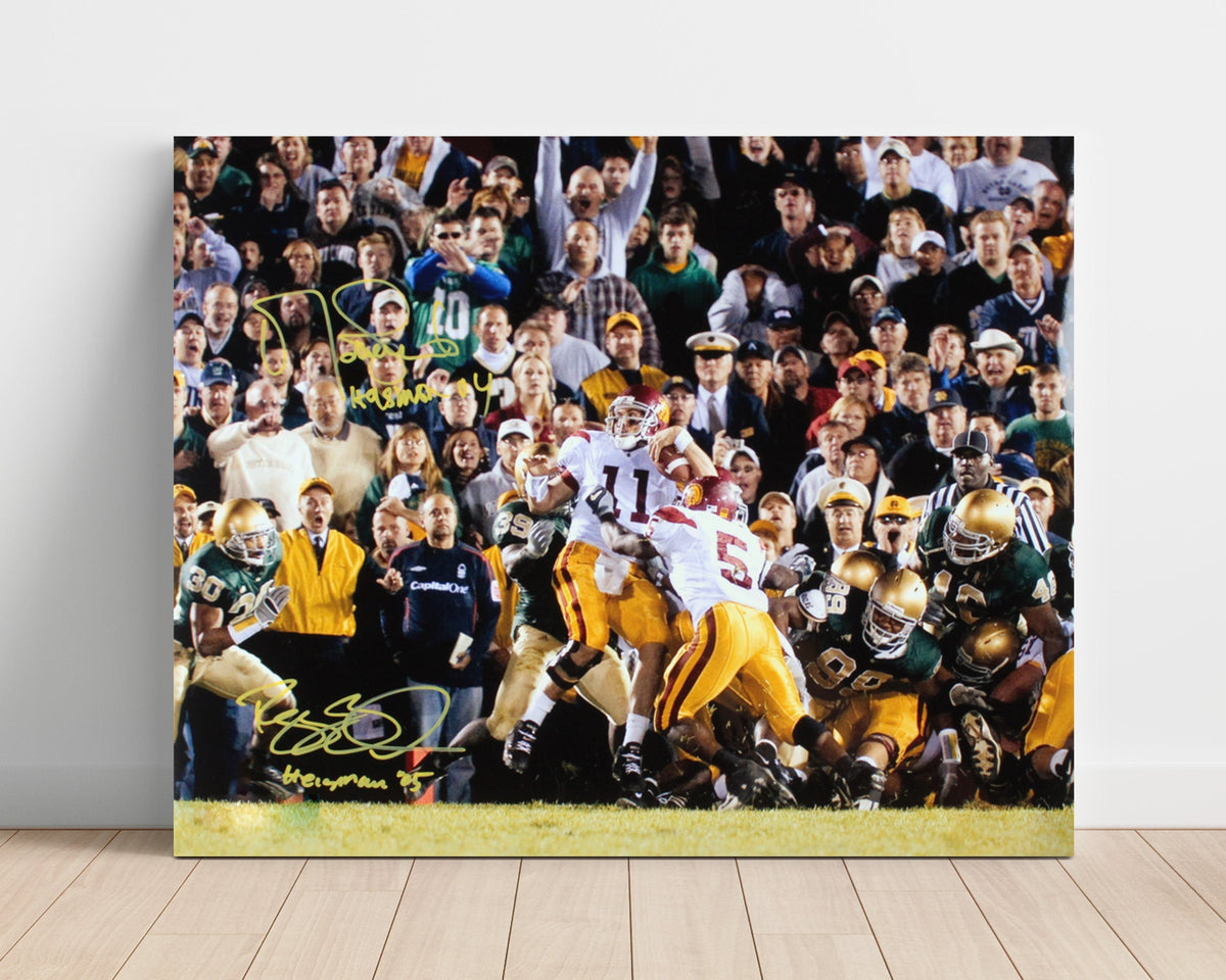 USC Football - Leinart and Bush Notre Dame Clash Heisman Era 8x10 Unframed Print college football wall art