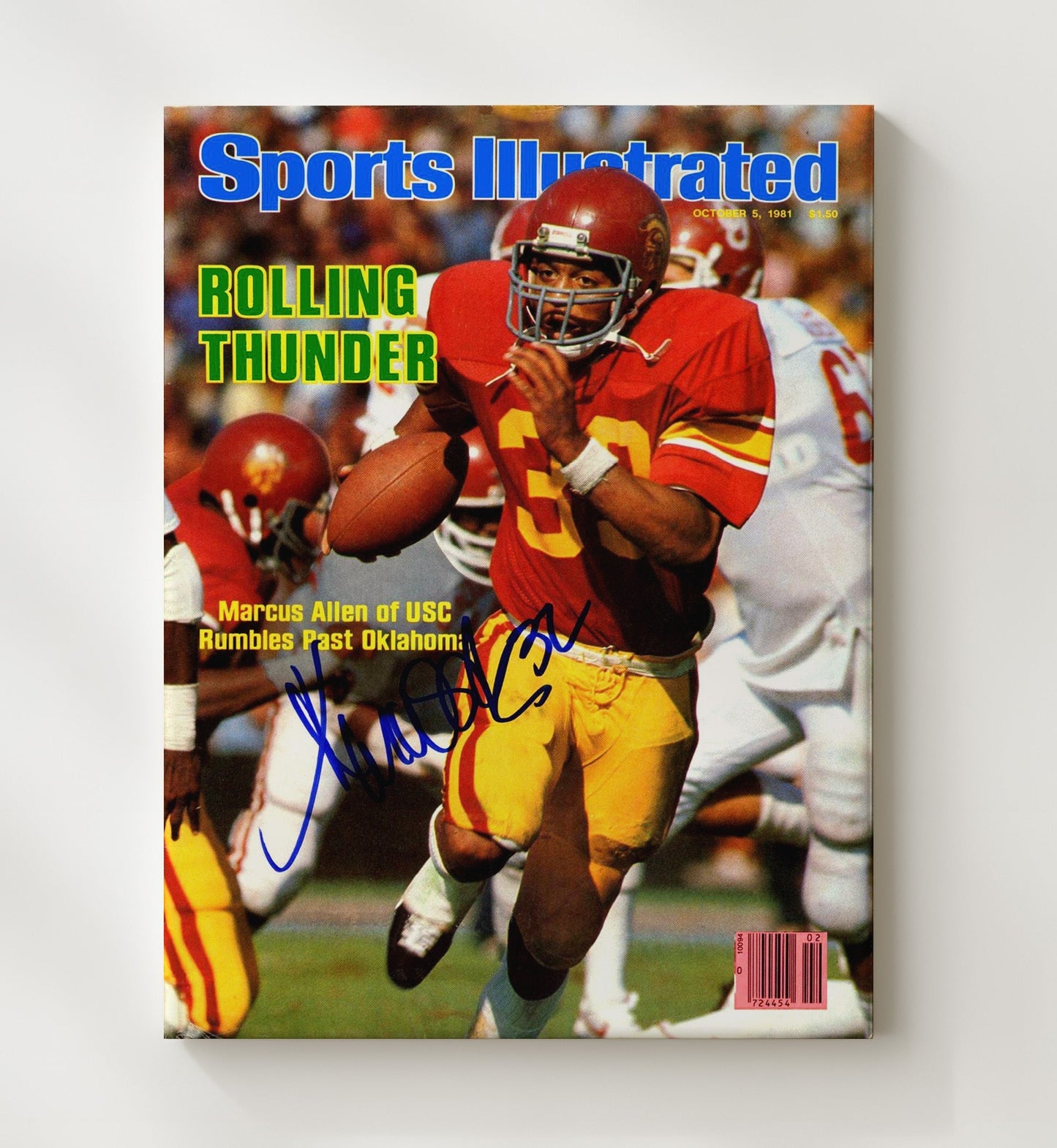 USC Football - Marcus Allen Rolling Thunder Breakaway 1981 SI Cover 8x10 Canvas college football wall art