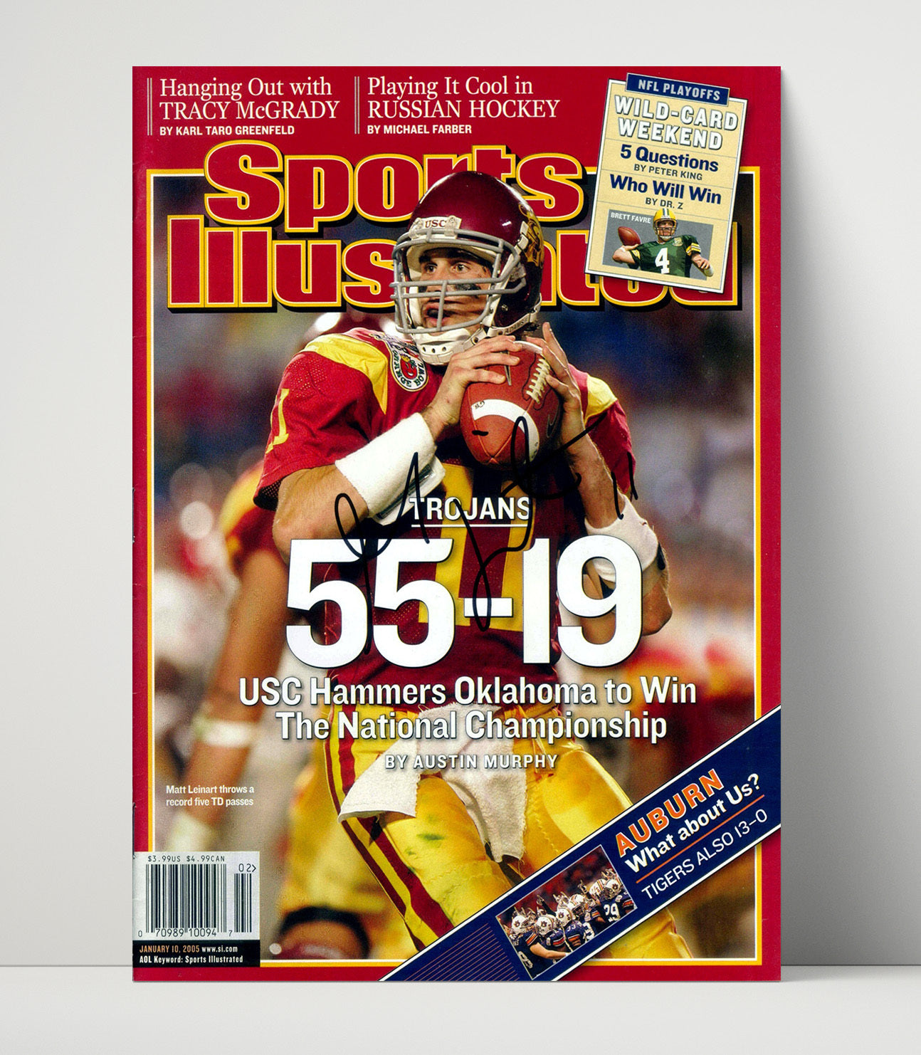 USC Football Matt Leinart 55-19 National Championship Rout 2005 SI Cover College Football Wall 16x20 Unframed Print wall art print – College Football decor