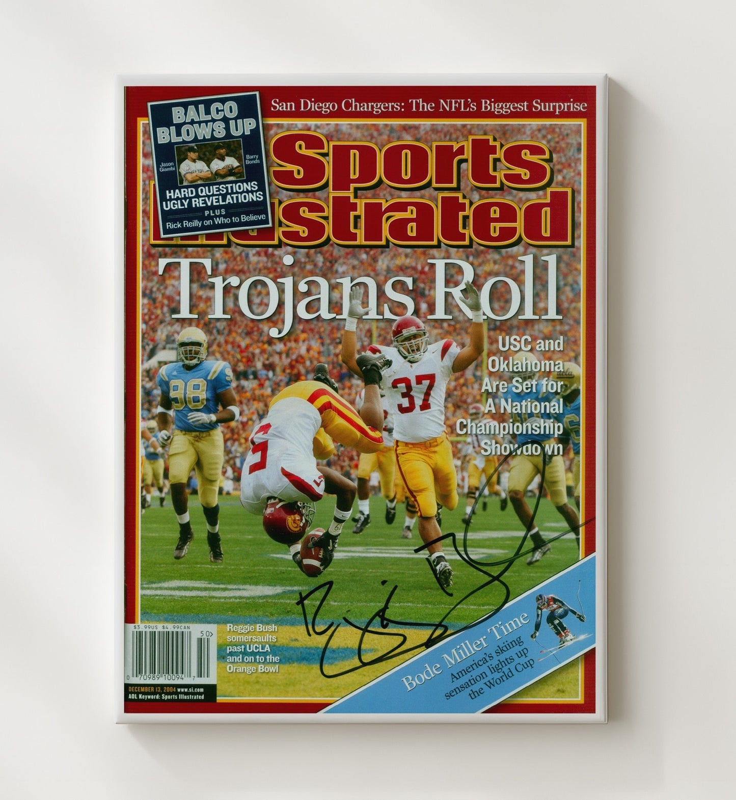 USC Football - Reggie Bush Trojans Roll Orange Bowl Breakaway 2004 SI Cover 8x10 Canvas college football wall art