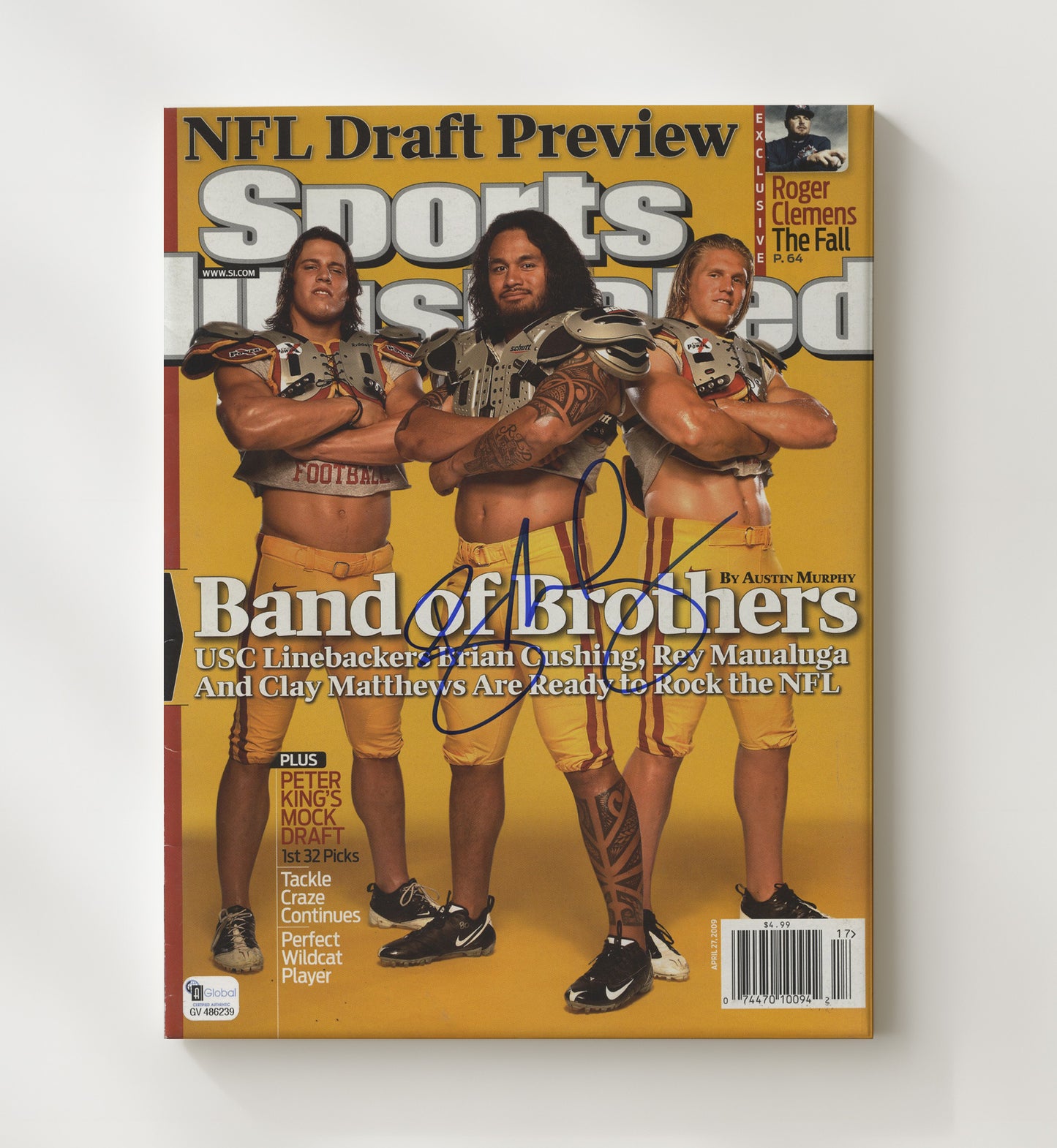USC Football - Rey Maualuga Band of Brothers NFL Draft Power Presence 2009 SI 8x10 Canvas college football wall art