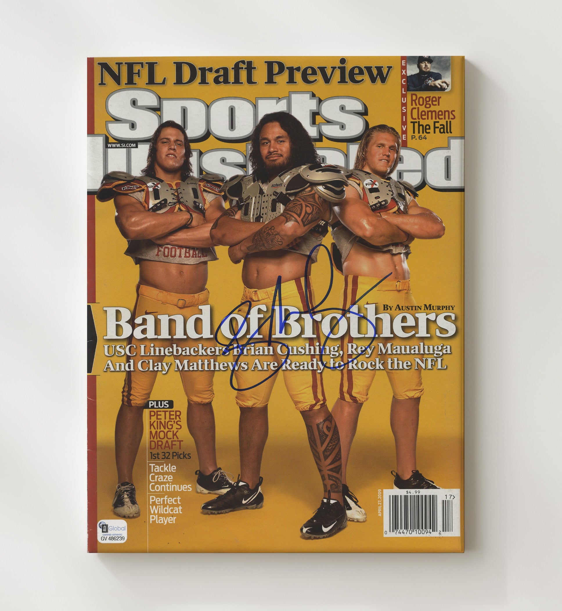 USC Football Rey Maualuga Band of Brothers NFL Draft Power Presence 2009 SI College Football 20x24 Canvas wall art print – College Football decor