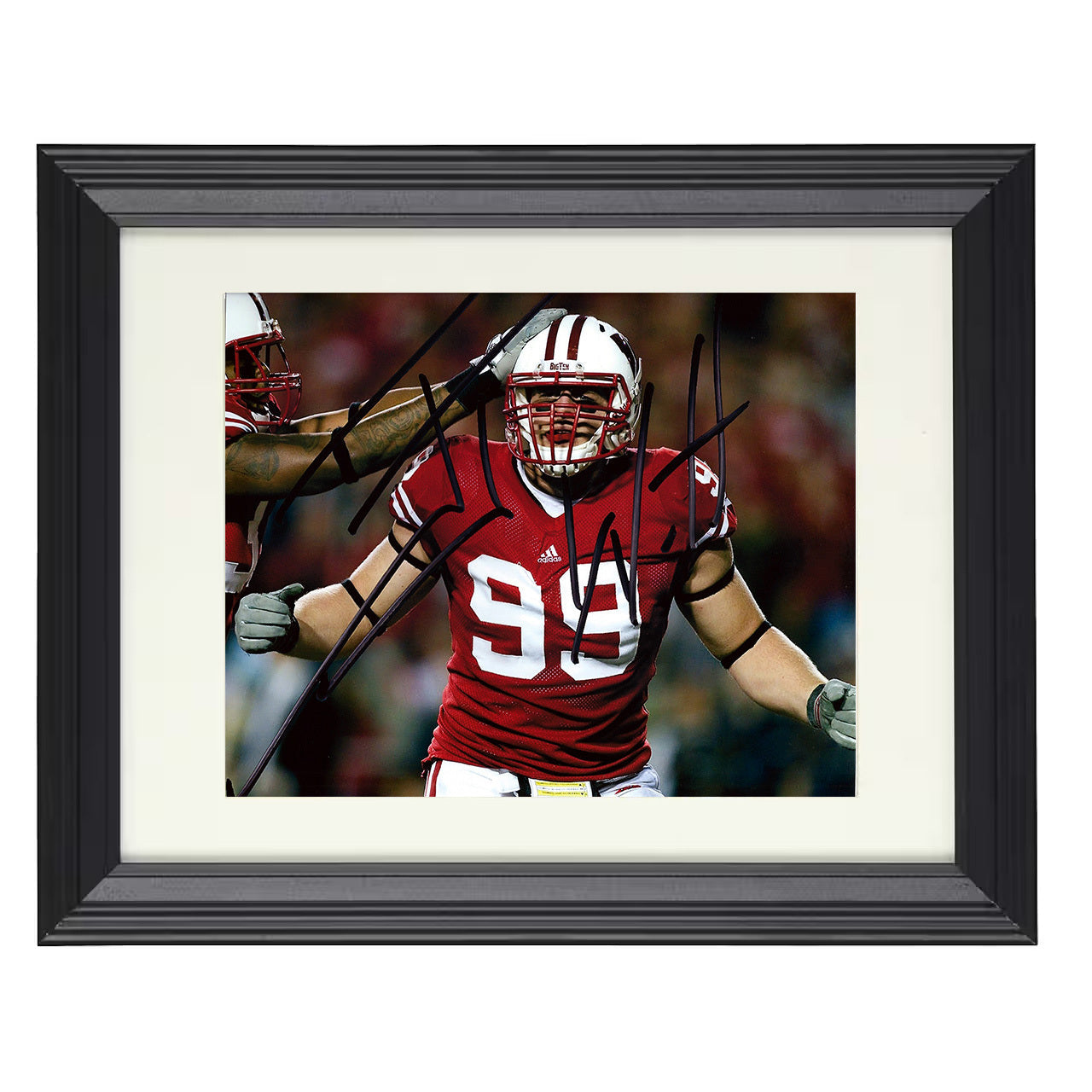 Wisconsin Football JJ Watt Relentless Defensive Force 8x10 black beveled frame college football wall art