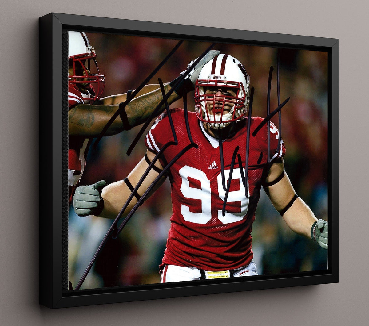 Wisconsin Football - JJ Watt Relentless Defensive Force 8x10 Framed Canvas college football wall art