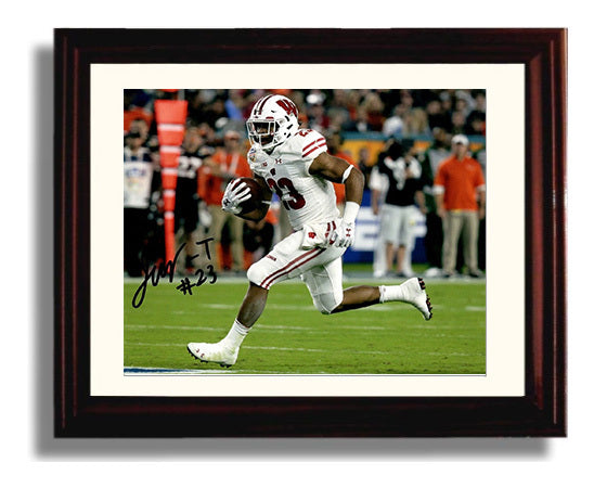 Wisconsin Football Jonathan Taylor Explosive Breakaway Speed College Football Wall Art 8x10 Beveled Frame wall art print – College Football decor