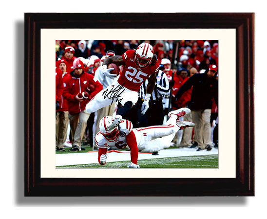 Wisconsin Football - Melvin Gordon Signature Hurdle Highlight 8x10 Beveled Frame college football wall art