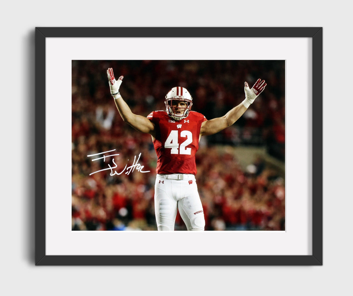 Wisconsin Football - TJ Watt Defensive Celebration Stand 8x10 Gallery Frame college football wall art