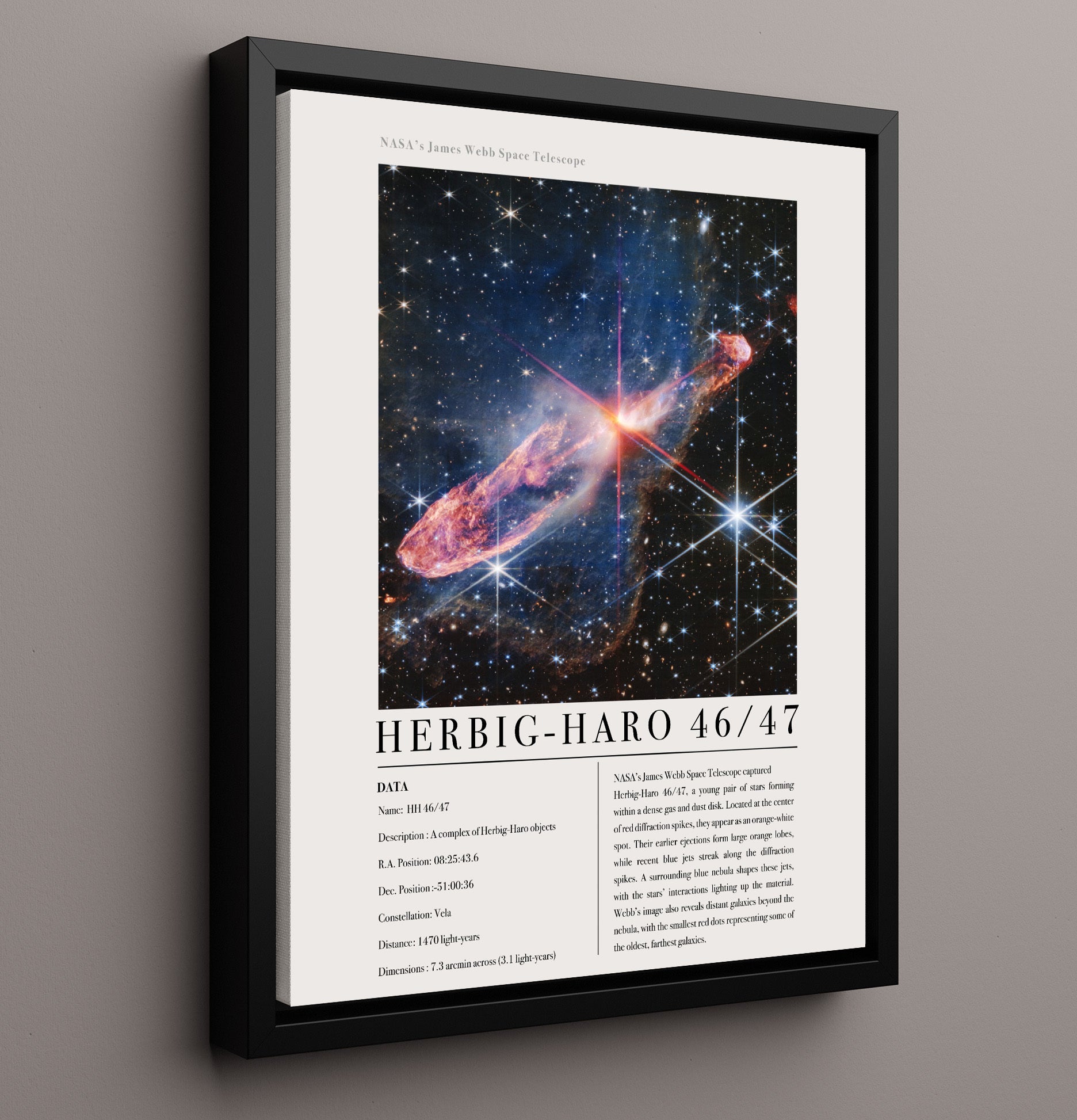 Constellation Print - Cassiopeia - James Webb Telescope Cassiopeia A Supernova R 16x20 Framed Canvas constellation wall art print – Constellation Print decor