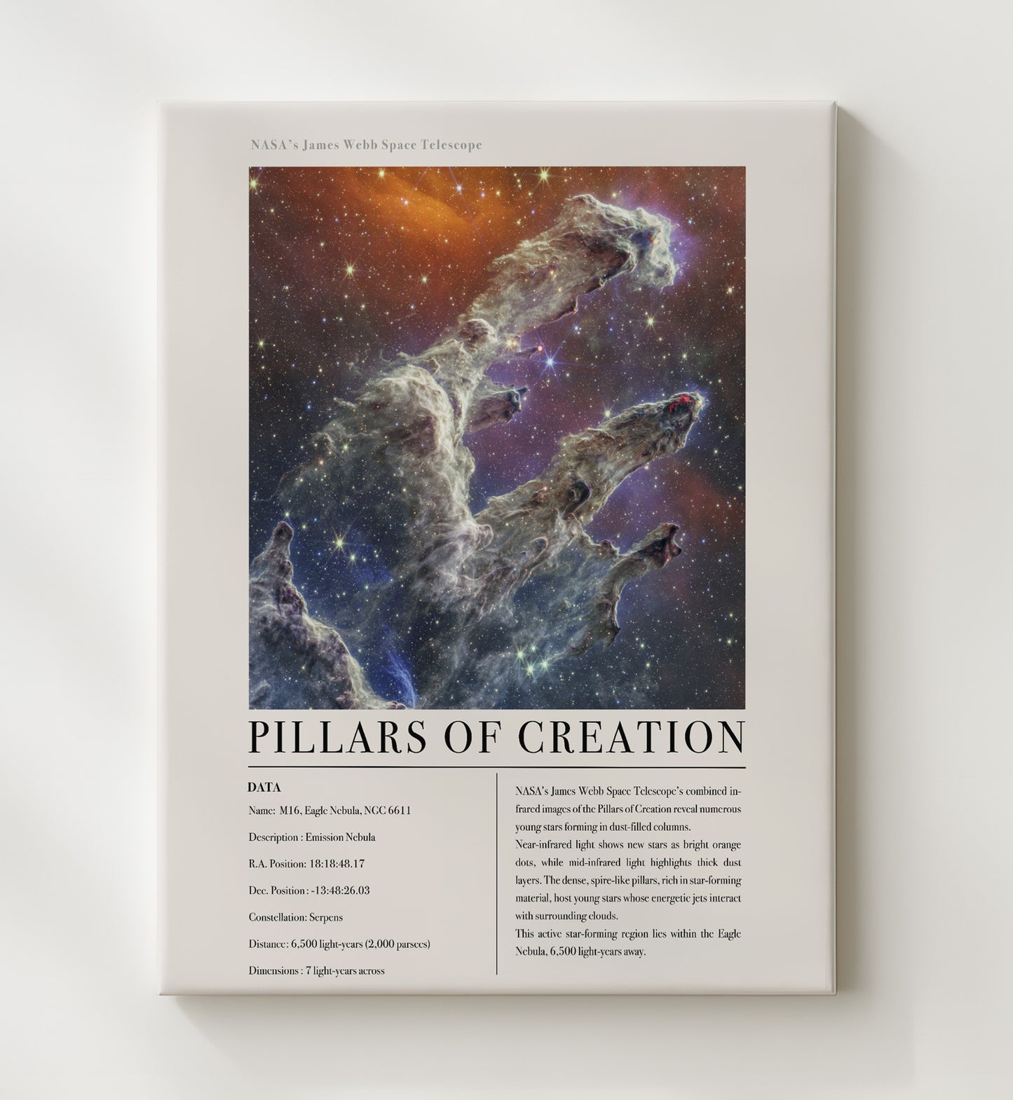 Constellation Print - Chamaeleon - James Webb Telescope Chamaeleon I Molecular C 20x24 Canvas constellation wall art print – Constellation Print decor