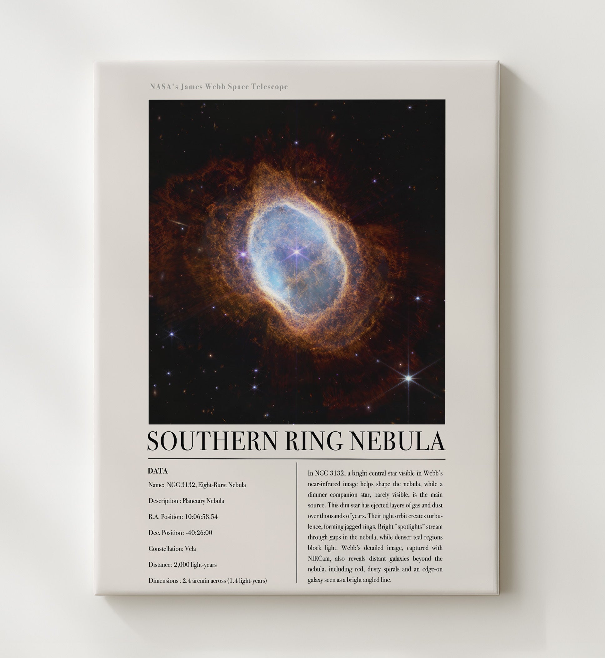 Constellation Print - Hercules - James Webb Telescope Messier 92 Globular Cluste 20x24 Canvas constellation wall art print – Constellation Print decor