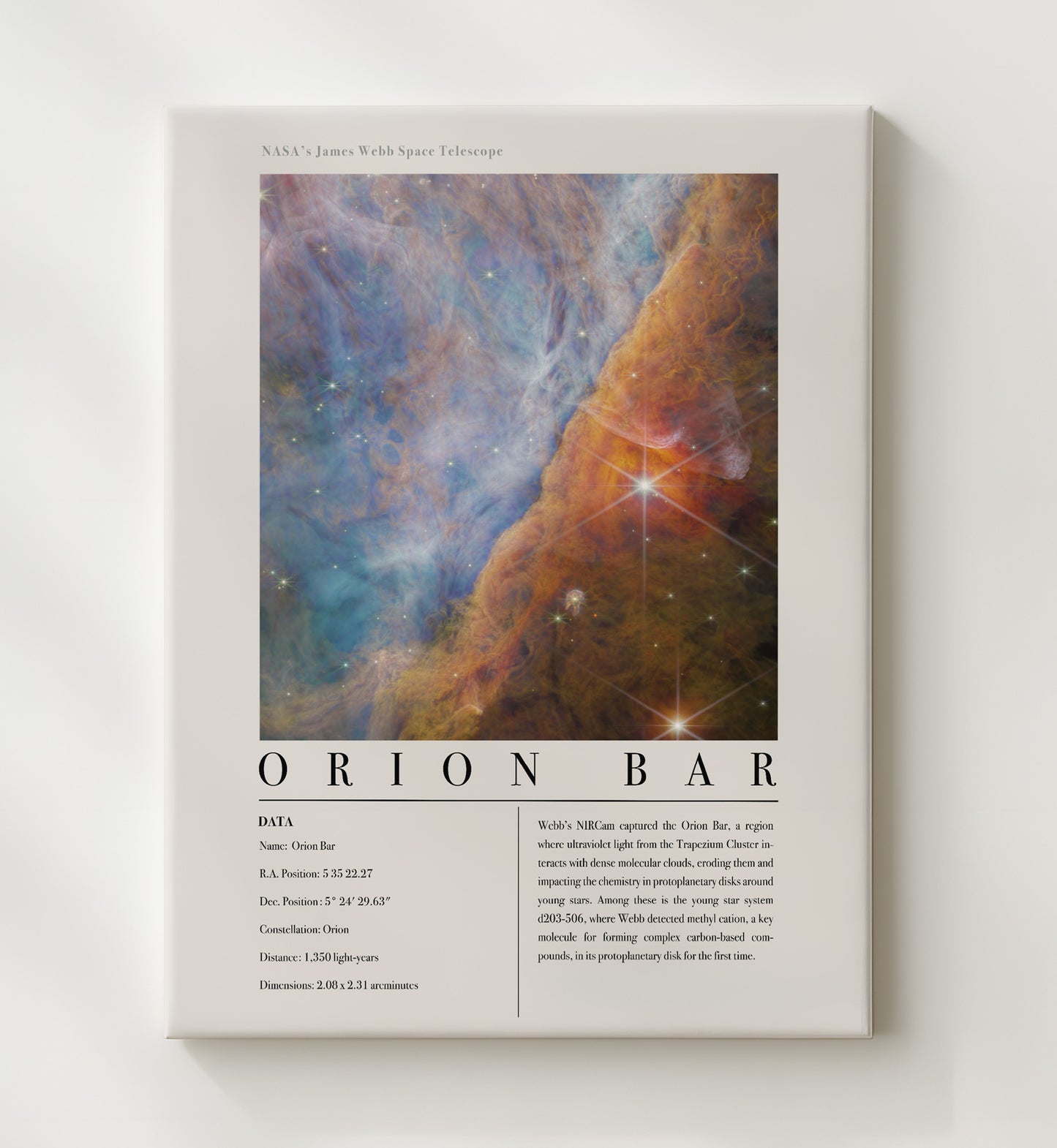 Constellation Print - Hercules - James Webb Telescope Messier 92 Globular Cluste 20x24 Canvas constellation wall art print – Constellation Print decor