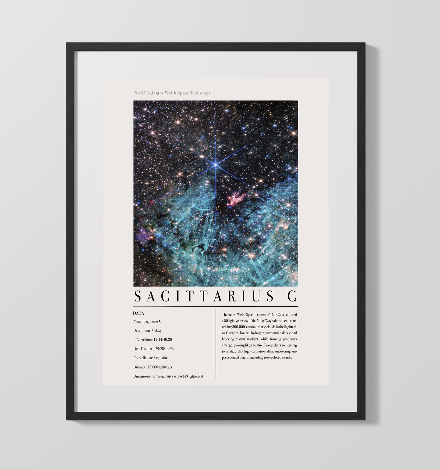 Constellation Print - Pegasus - James Webb Telescope Stephans Quintet Galaxy Gro 16x20 Gallery Frame constellation wall art print – Constellation Print decor