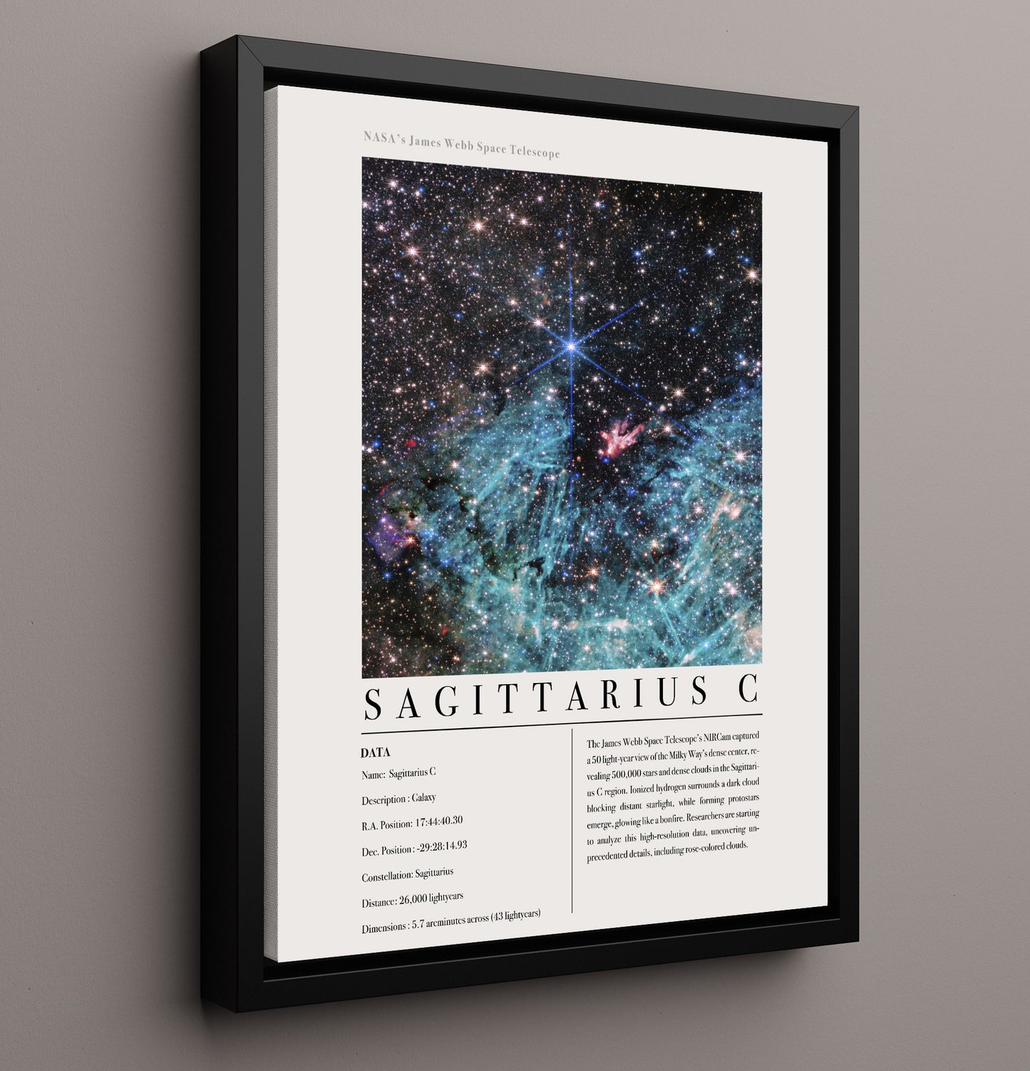 Constellation Print - Pegasus - James Webb Telescope Stephans Quintet Galaxy Gro 16x20 Framed Canvas constellation wall art print – Constellation Print decor