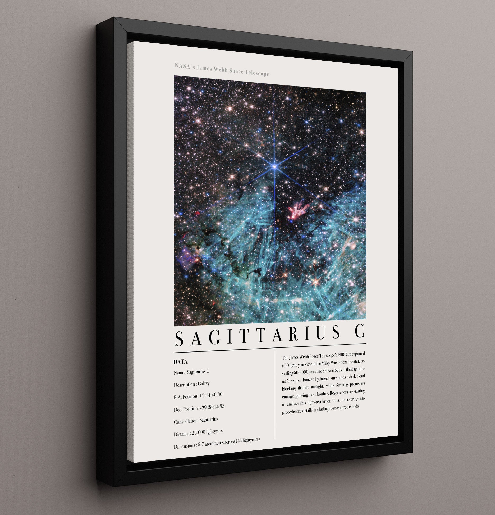 Constellation Print - Pegasus - James Webb Telescope Stephans Quintet Galaxy Gro 16x20 Framed Canvas constellation wall art print – Constellation Print decor