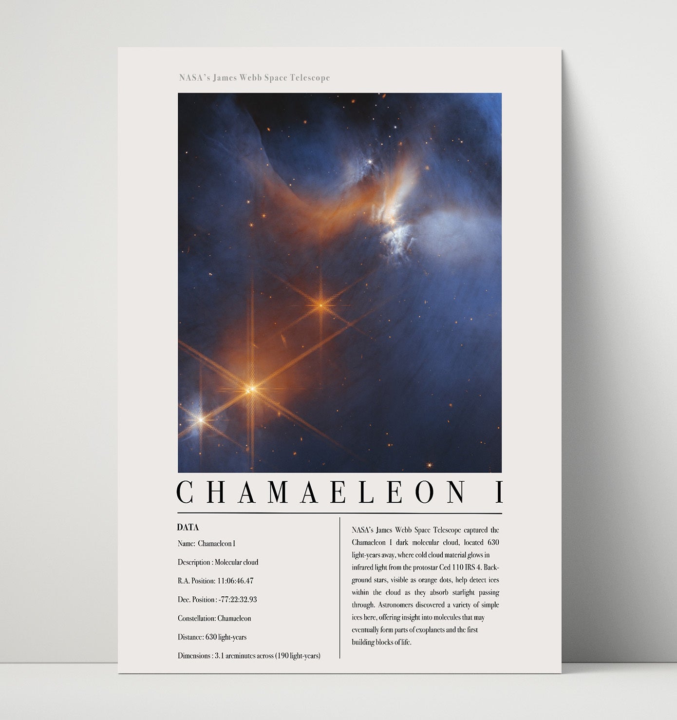 Constellation Print - Tucana - James Webb Telescope NGC 346 Star Cluster 16x20 Unframed Print constellation wall art print – Constellation Print decor
