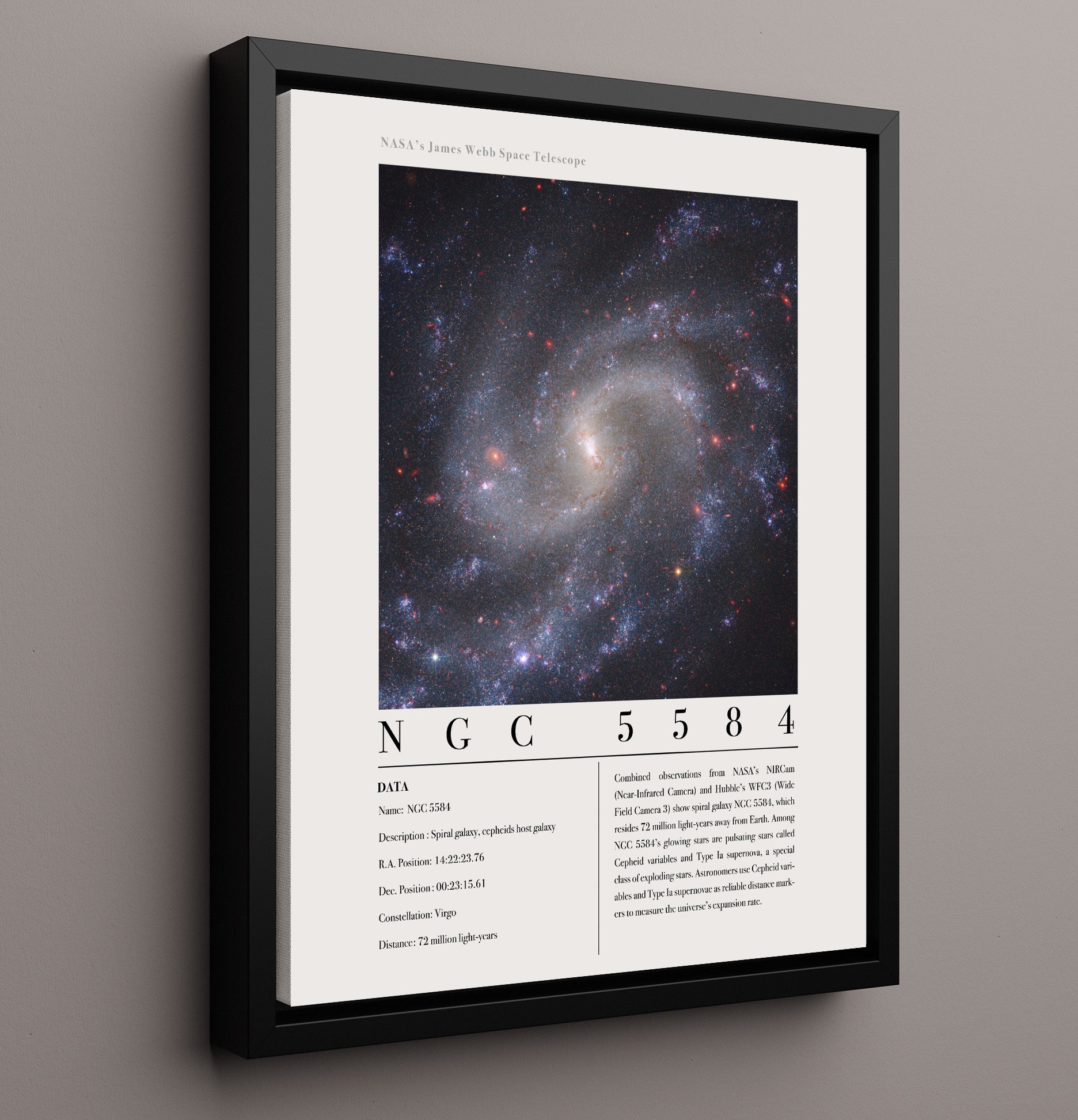 Constellation Print - Vela - James Webb Telescope Southern Ring Nebula 16x20 Framed Canvas constellation wall art print – Constellation Print decor