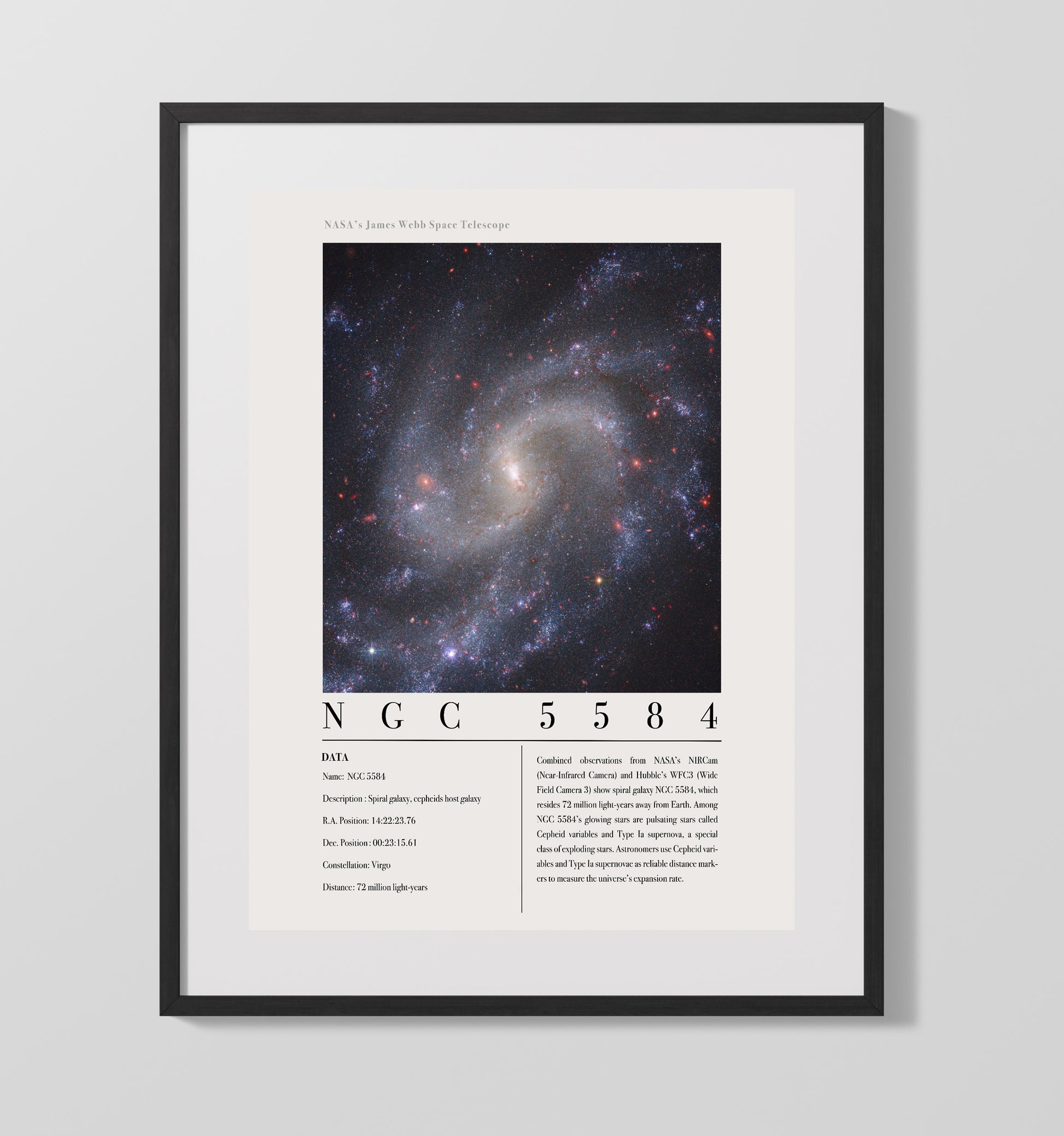 Constellation Print - Vela - James Webb Telescope Southern Ring Nebula 16x20 Gallery Frame constellation wall art print – Constellation Print decor