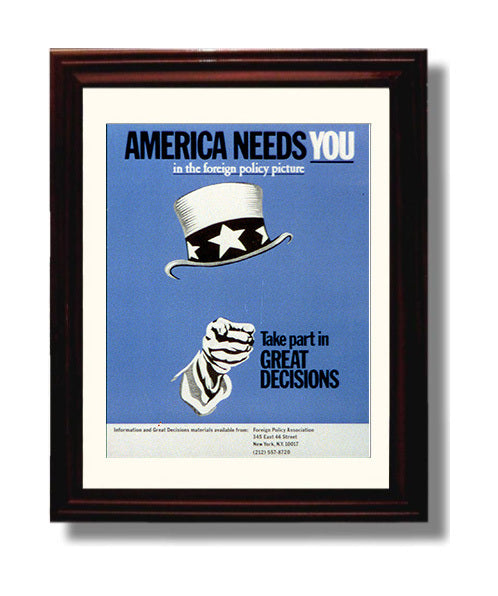 America Needs You Counter Culture Wall Art 8x10 Beveled Frame wall art print