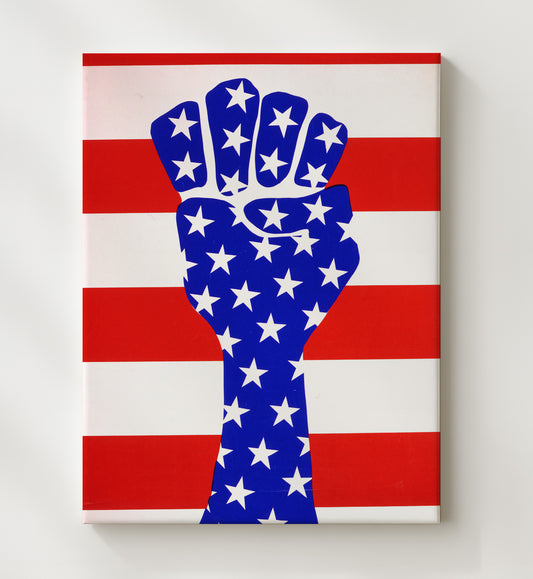 American Flag Fist 8x10 Canvas counterculture wall art