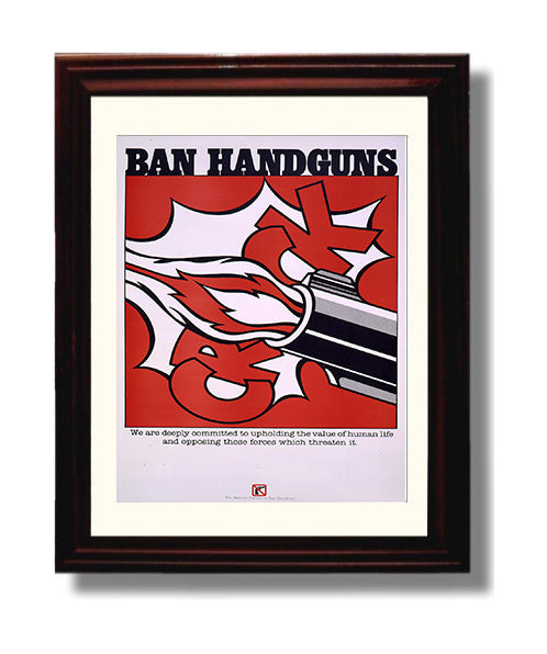 Ban Handguns Counter Culture Wall Art 8x10 Beveled Frame wall art print