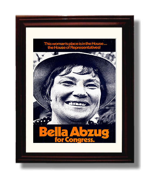 Bella Abzug for Congress Counter Culture Wall Art 8x10 Beveled Frame wall art print