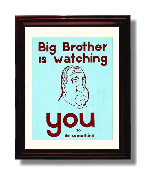 Big Brother Is Watching You Counter Culture Wall Art 8x10 Beveled Frame wall art print