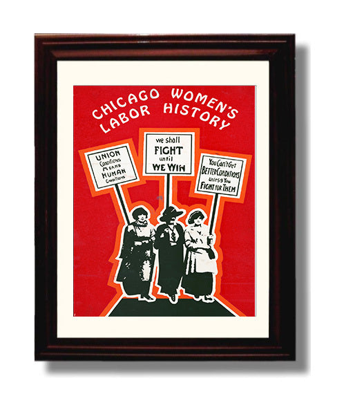 Chicago Womens Labor History Counter Culture Wall Art 8x10 Beveled Frame wall art print