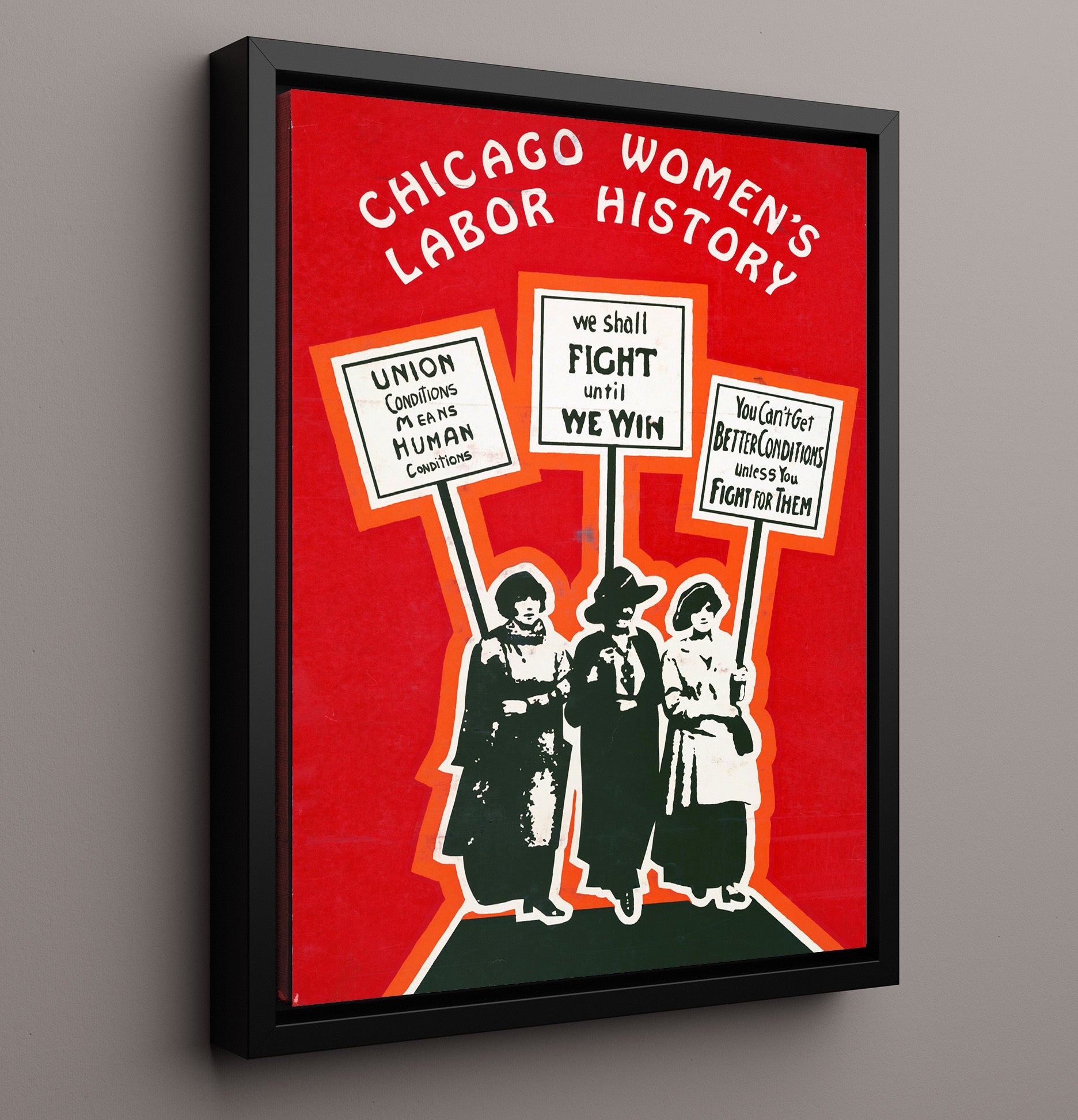 Chicago Womens Labor History Counter Culture Wall Art 16x20 Framed Canvas wall art print
