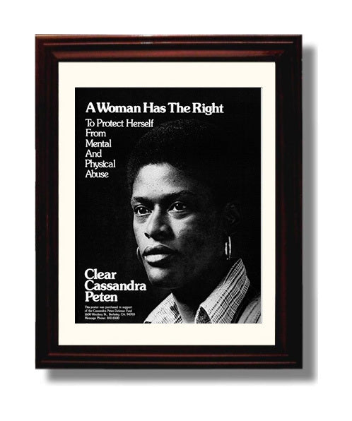 Clear Cassandra Peten - Womens Rights Counter Culture Wall Art 8x10 Beveled Frame wall art print