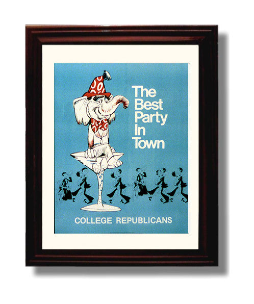 College Republicans - Best Party in Town Counter Culture Wall Art 8x10 Beveled Frame wall art print