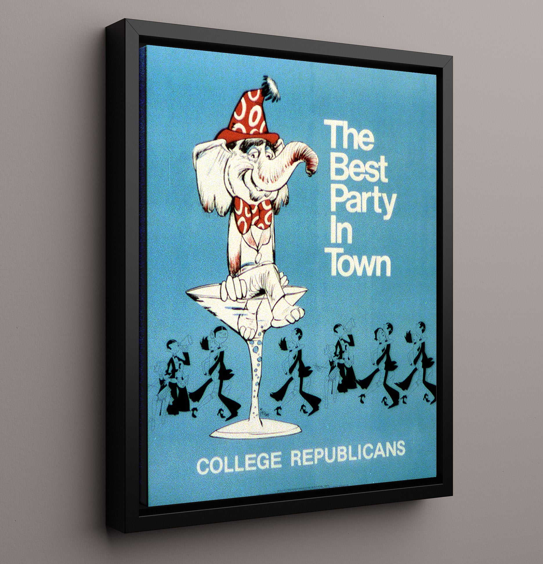 College Republicans - Best Party in Town Counter Culture Wall Art 16x20 Framed Canvas wall art print