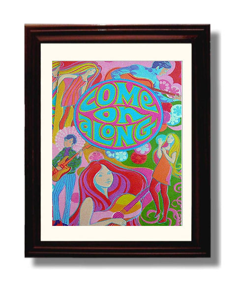 Come on Along Counter Culture Wall Art 8x10 Beveled Frame wall art print