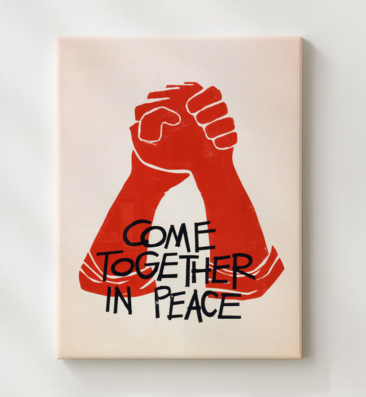 Come Together in Peace 8x10 Canvas counterculture wall art