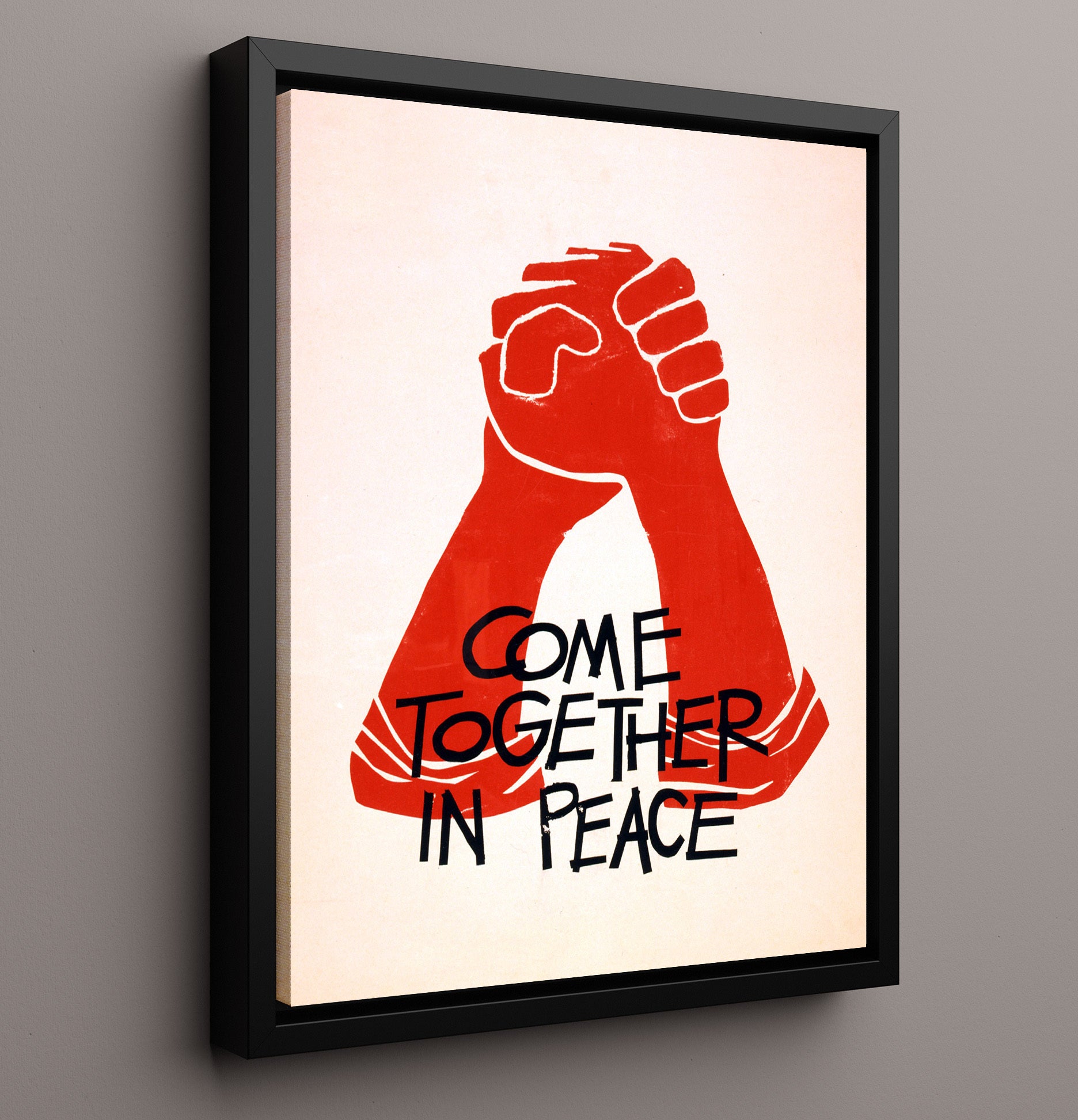 Come Together in Peace Counter Culture Wall Art 16x20 Framed Canvas wall art print