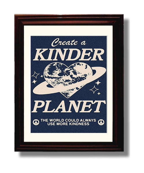 Create a Kinder Planet Counter Culture Wall Art 8x10 Beveled Frame wall art print
