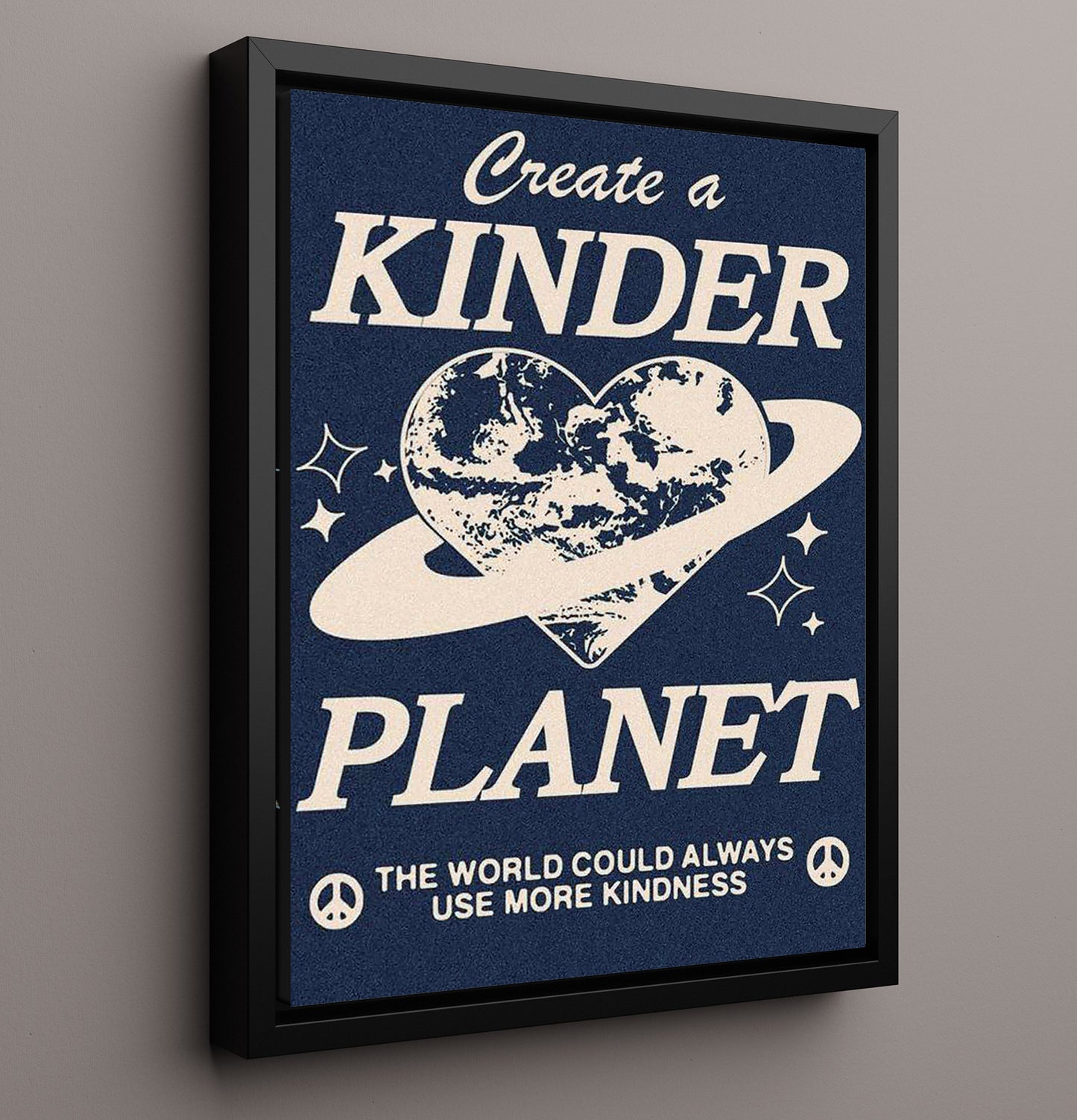 Create a Kinder Planet Counter Culture Wall Art 16x20 Framed Canvas wall art print