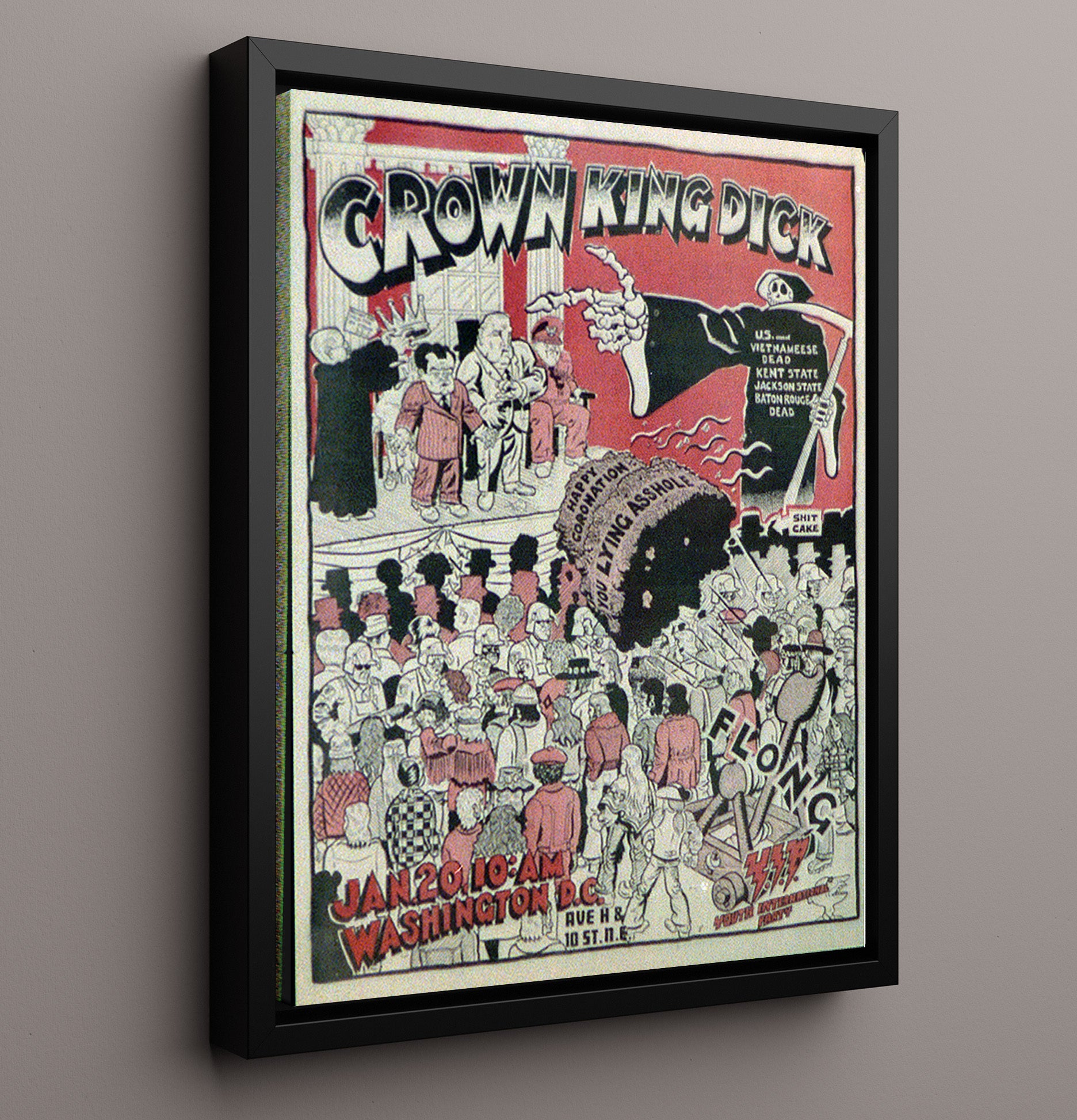Crown King Dick Counter Culture Wall Art 16x20 Framed Canvas wall art print