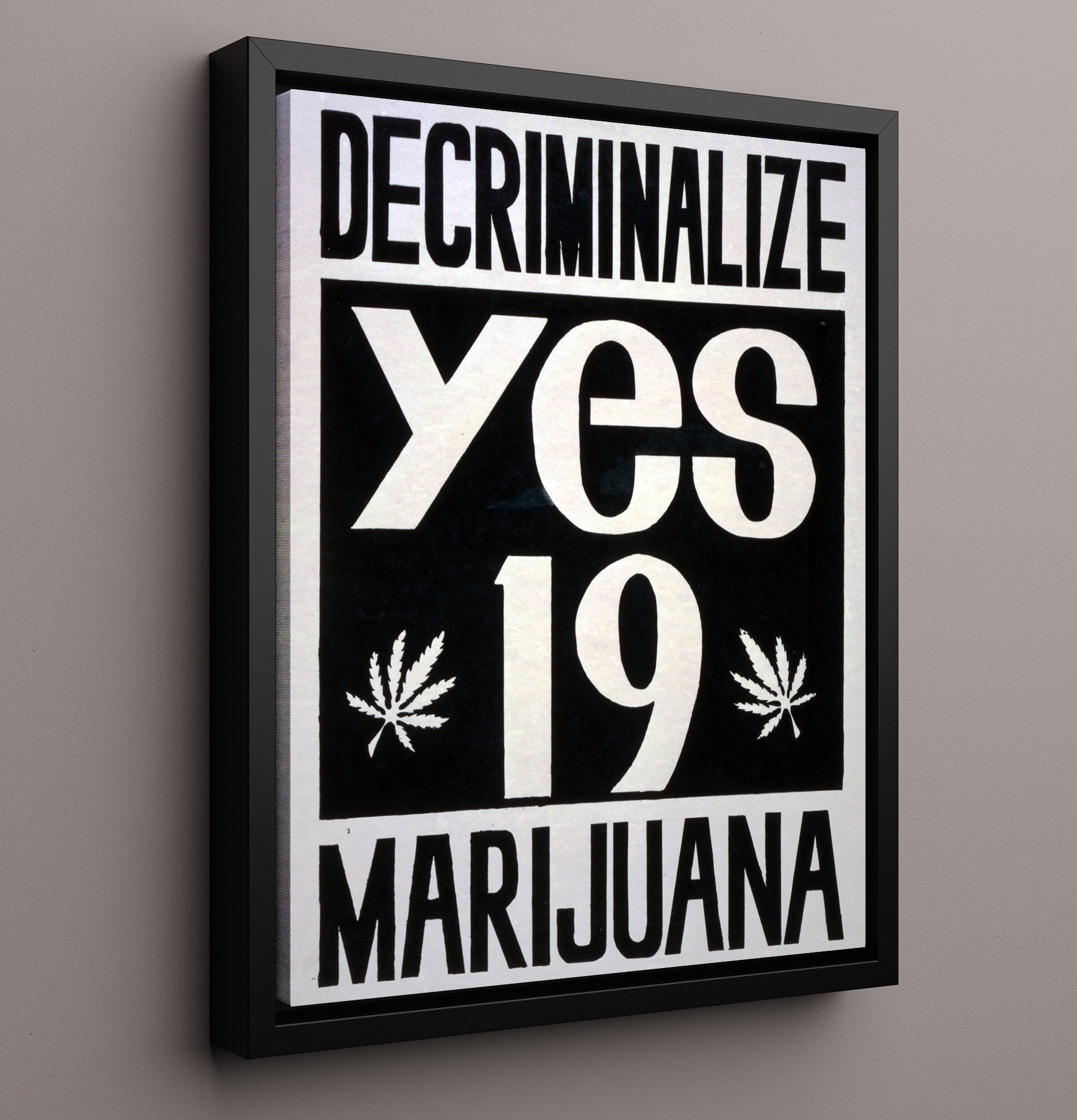 Decriminalize Marijuana Counter Culture Wall Art 16x20 Framed Canvas wall art print