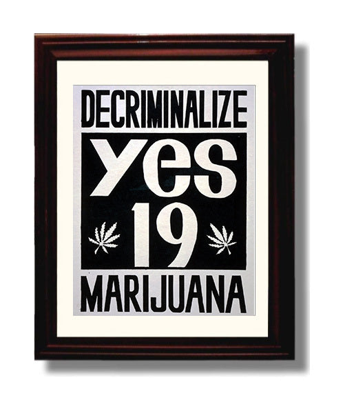 Decriminalize Marijuana Counter Culture Wall Art 8x10 Beveled Frame wall art print