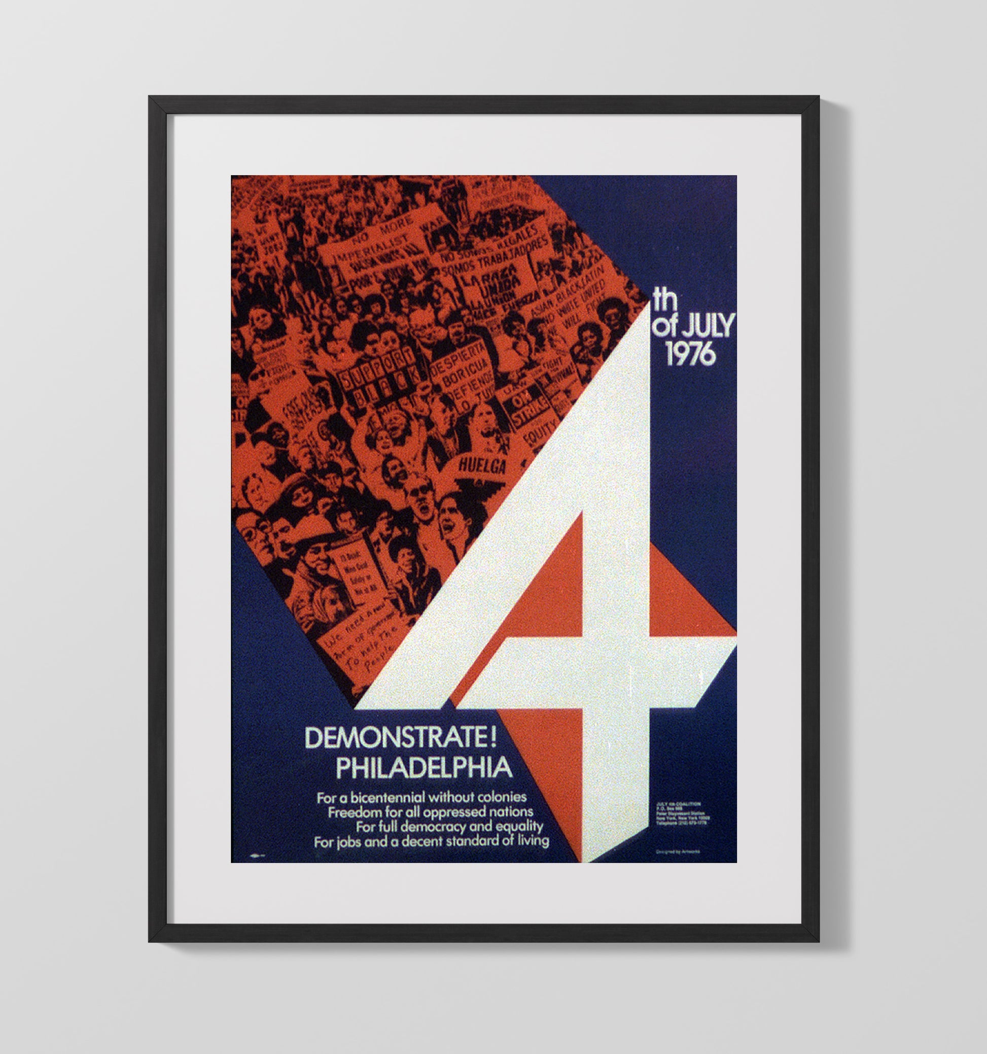 Demonstrate 4 Philadelphia Counter Culture Wall Art 16x20 Gallery Frame wall art print