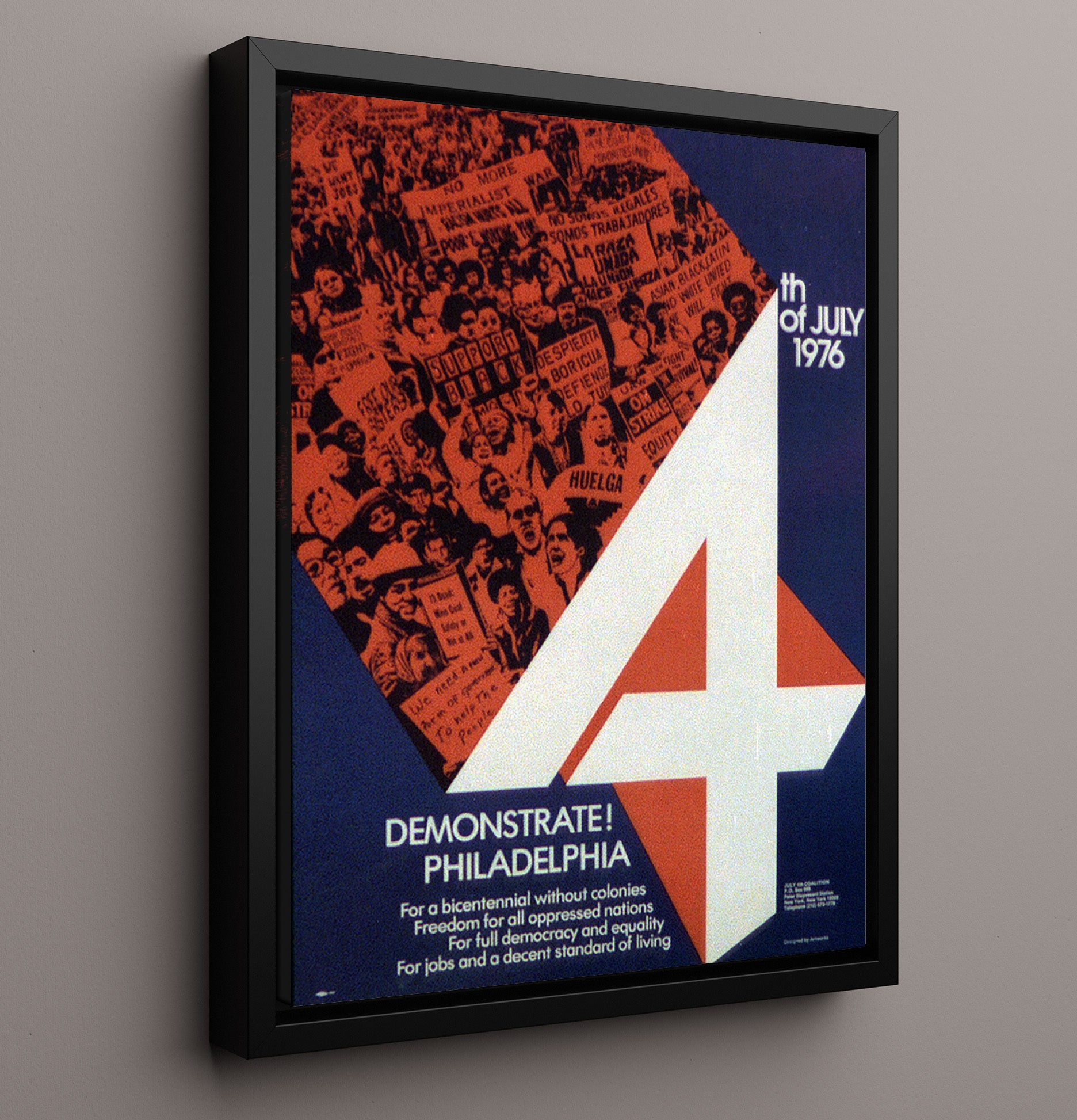 Demonstrate 4 Philadelphia Counter Culture Wall Art 16x20 Framed Canvas wall art print
