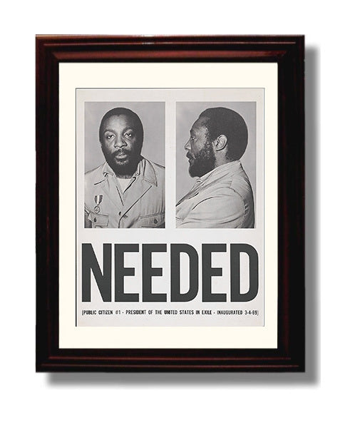 Dick Gregory Needed - President in Exile 1969 Counter Culture Wall Art 8x10 Beveled Frame wall art print