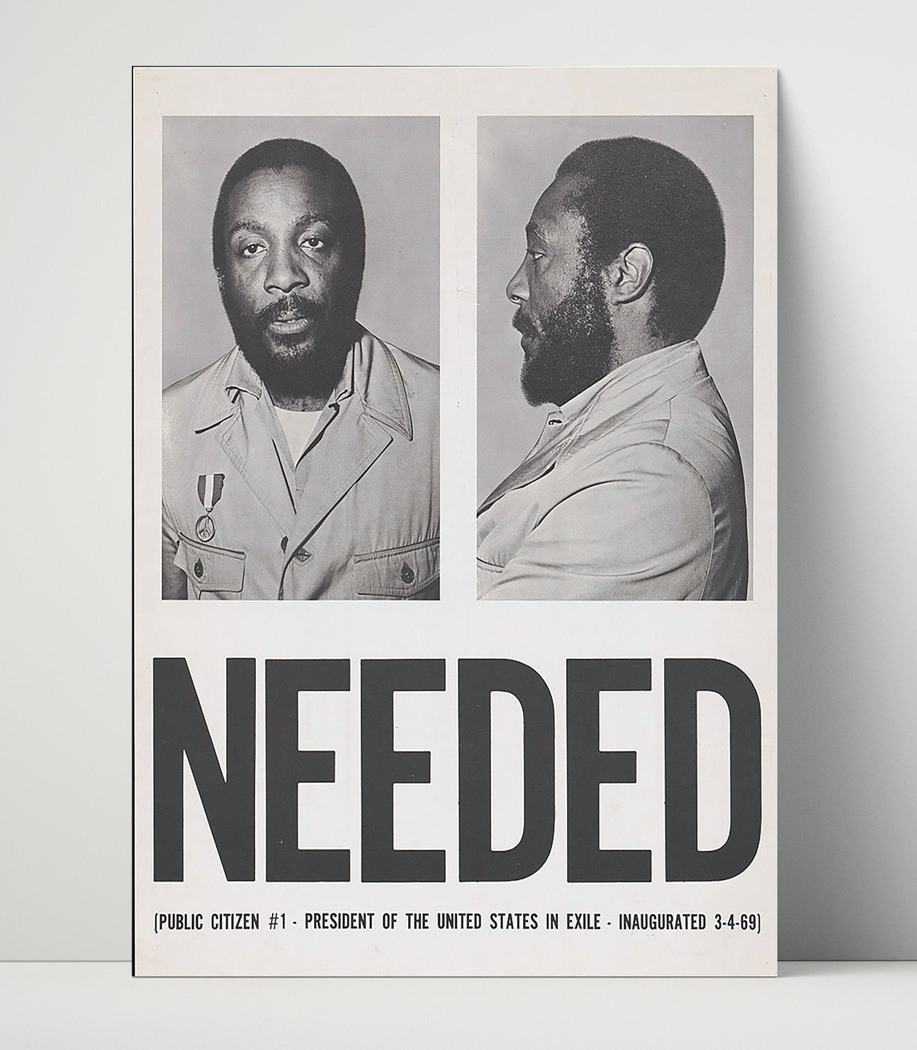 Dick Gregory Needed - President in Exile 1969 Counter Culture Wall Art 16x20 Unframed Print wall art print