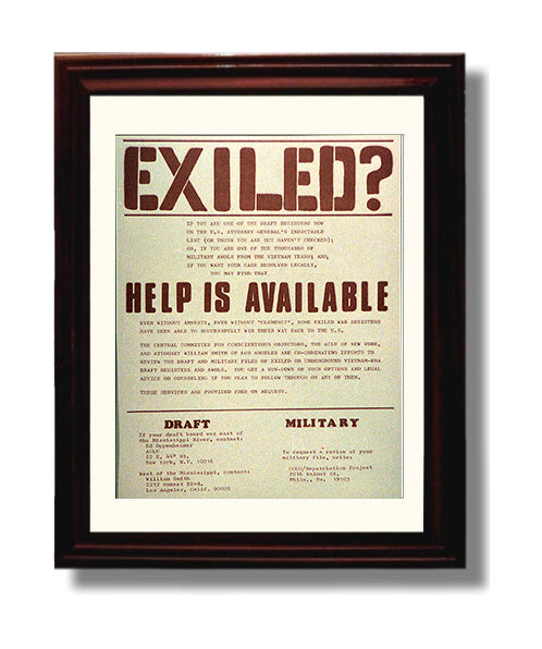 Exiled Help Is Available Counter Culture Wall Art 8x10 Beveled Frame wall art print